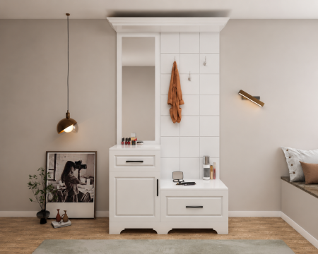 Cuier ZQD 109 Alb 113x43x205cm