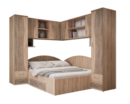 Dormitor Tineret Colt S, Sonoma-Trufe 187x51/247x200 cm [6]