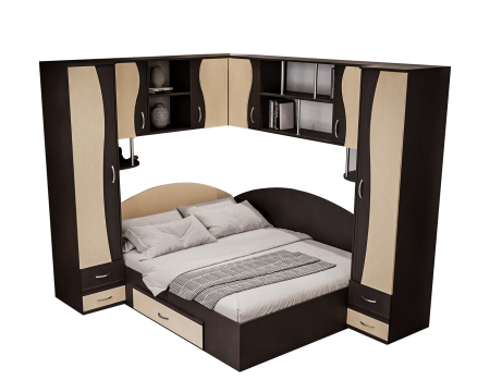 Dormitor Tineret Colt S, Wenge+Mesteacan 187x51/247x200 cm [6]