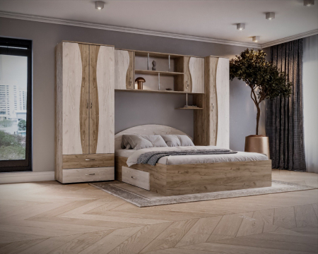 Dormitor Tineret cu D2, 262x51x200 cm, K002/K001 [2]