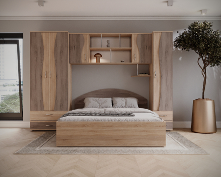 Dormitor Tineret cu D2 - Sonoma/Trufe [0]