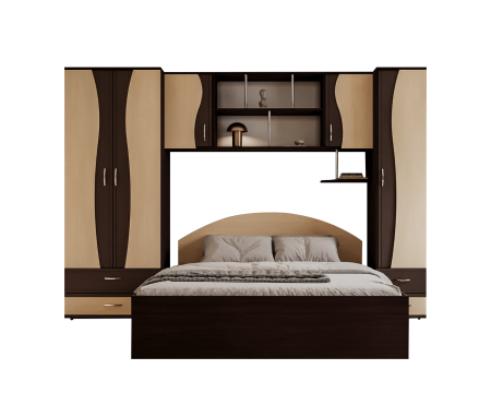 Dormitor Tineret cu D2 Wenge+Mesteacan [5]