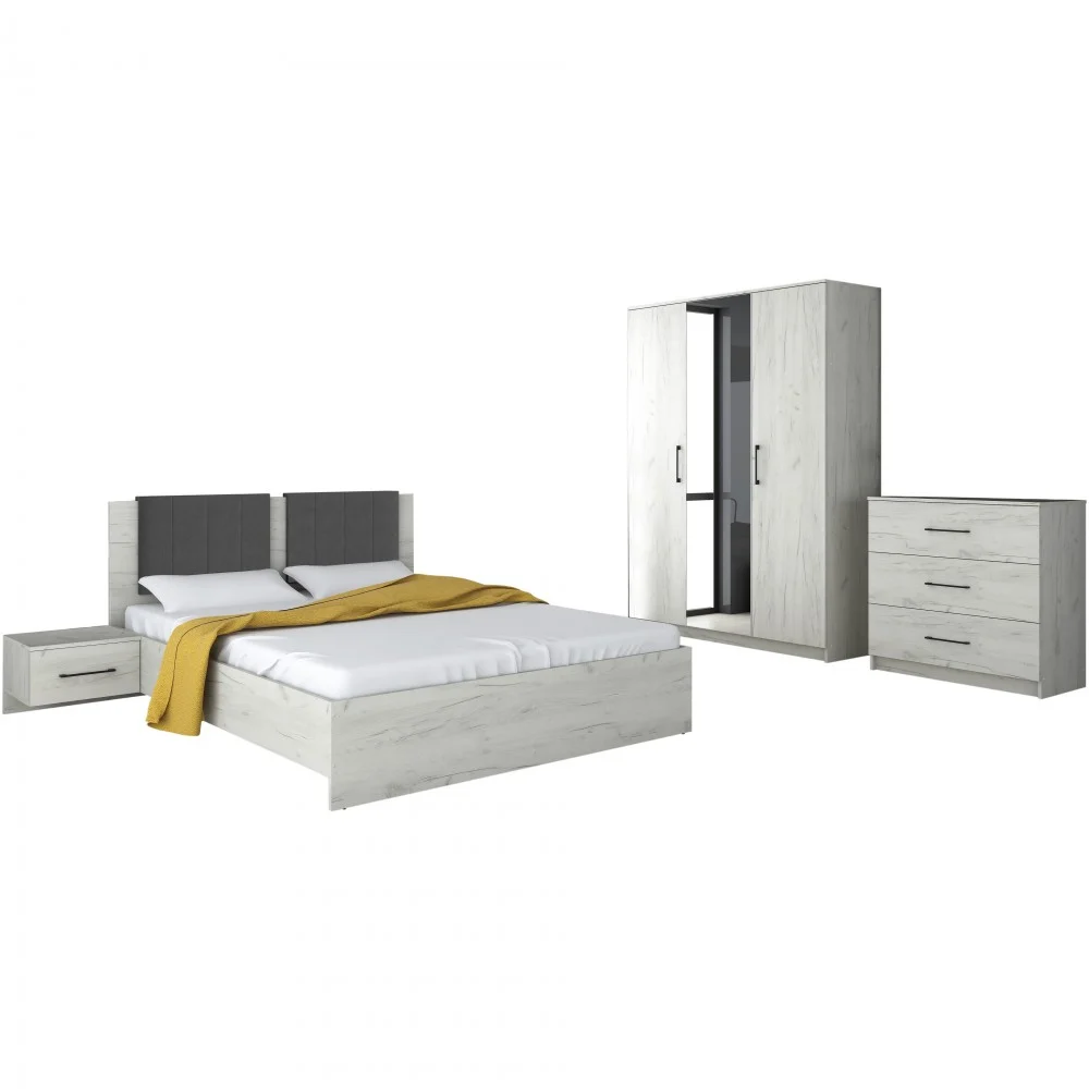 Dormitor Vera Ro, 150x56x205 cm, Stejar/ Alb k001 [3]