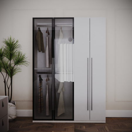 DRESSING MONTREAL MDF CULOARE ALB+GRI 140x200x55 [1]