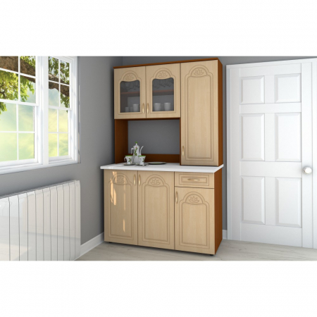 Dulapuri - Dulap 120 UK MDF, 121x33/60x197 cm, Cires/Mesteacan