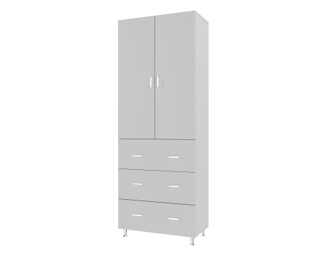 Dulap, 2U-3S, 70x35x180 cm, Alb [4]