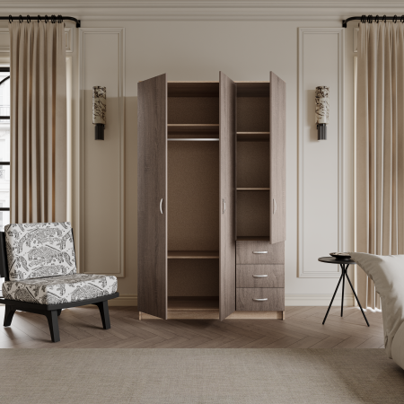 Dulap Ionut, 120x50x200 cm, Sonoma/Trufe [2]