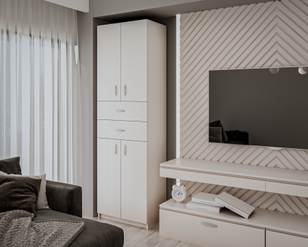 MOBILIER LIVING - Dulap KSC-11 Ro, 60x37x196 cm, Alb