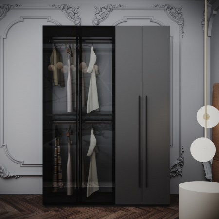 DULAP MONTREAL MDF CULOARE GRI 140x200x55 [1]