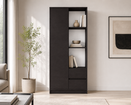 Dulap MP1 1 Usa 2 Sertare  Wenge 80x33x180 cm