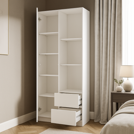 Dulap MP1 - 1U+2S, 80x33x180 cm, Alb [2]
