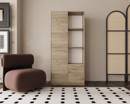 Dulapuri - Dulap MP1 - 1U+2S, 80x33x180 cm, Stejar K002