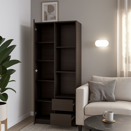 Dulap MP1 - 1U+2S, 80x33x180 cm, Wenge [3]