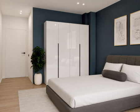 MOBILIER DORMITOR - Dulap Prestige 4 Usi  Acril Alb