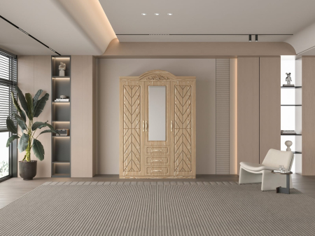 MOBILIER DORMITOR - Dulap ZQW 009 MDF 3 Usi 3 Sertare 150x52x211 cm
