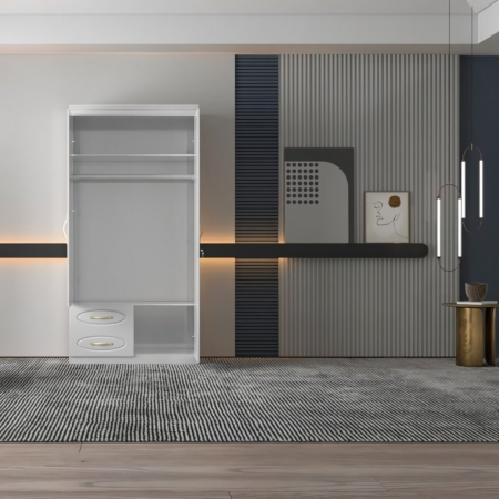 Dulap ZQW-036 MDF - 2U/2S, 100x50x200 cm, Alb [2]