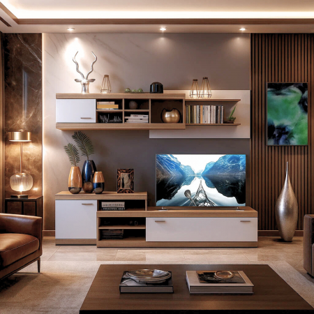 Living Set - Living Domino Sonoma+Alb