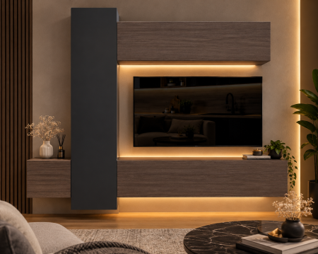 Living Set - Living MP6 Stejar K696 Umber Primavera + Kasmir, Smoke Green, Antracit Stejar K696 Umber Primavera+Antracit