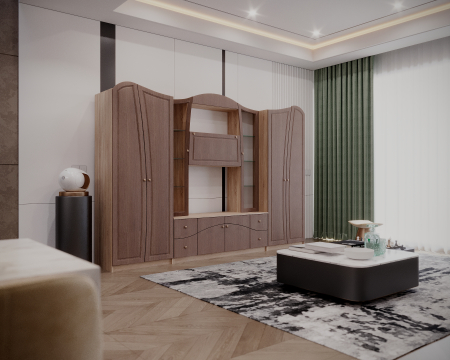 MOBILIER LIVING - Living Nicole 320x50x208cm Sonoma+Fino Bronze