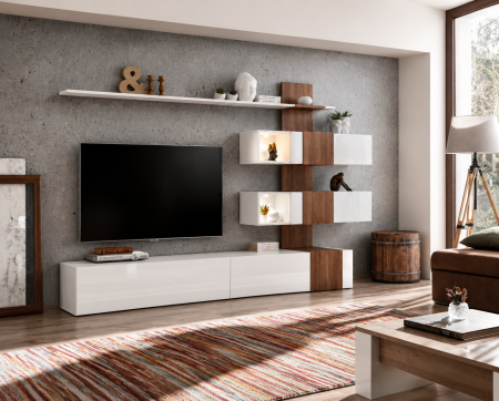 Living Quill Alb Lucios Nuc 250x40x160 cm
