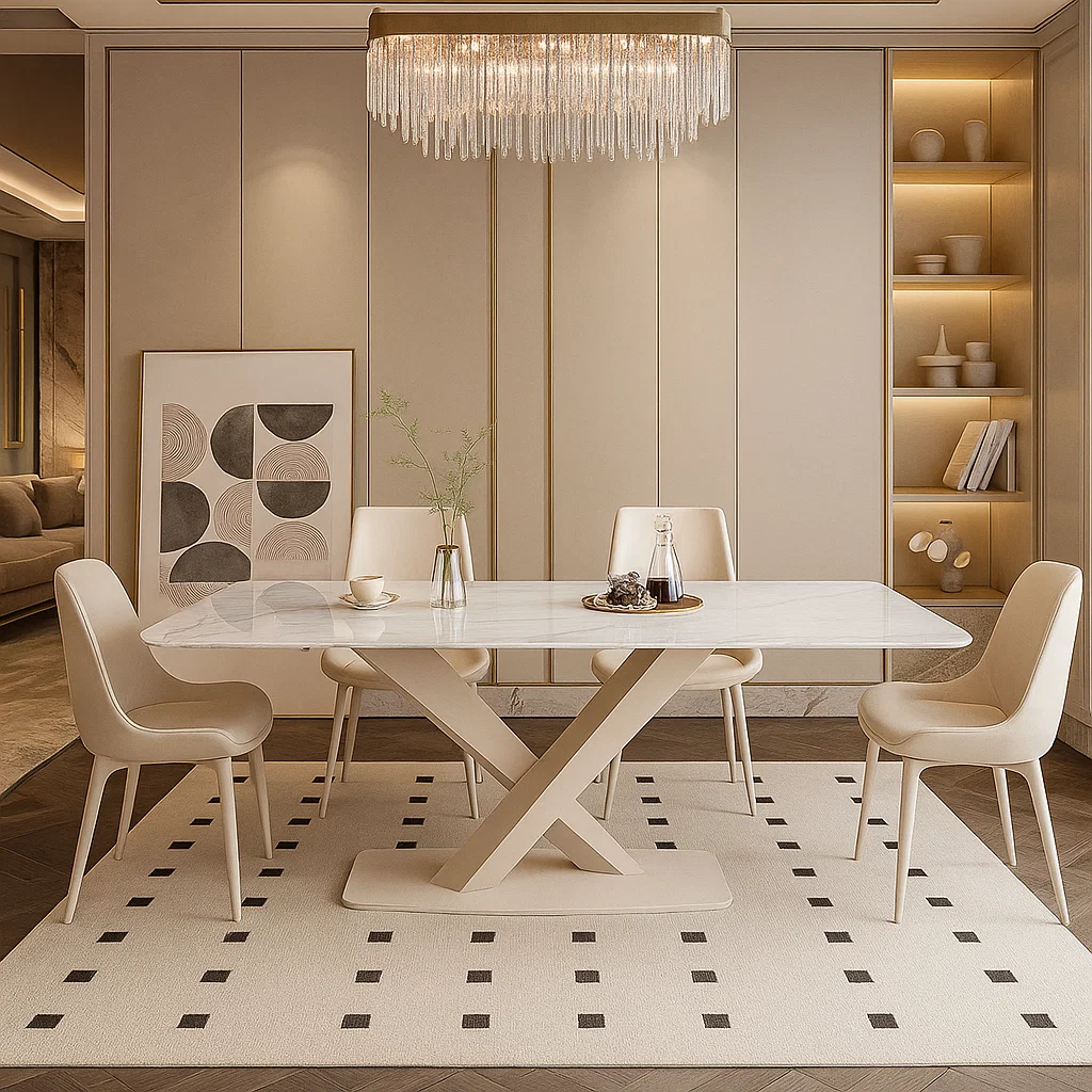 MOBILIER BUCATARIE - Masa Dining 611 Marmura Alb