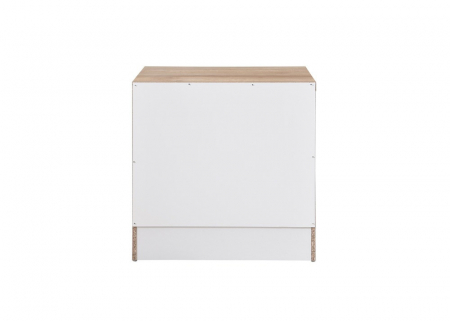 Noptiera Luna cu 2 sertare, culoare Alb+Sonoma, 50x40x50cm [4]