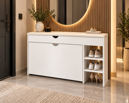 Pantofare - Pantofar 126 MDF White 100x30x51cm