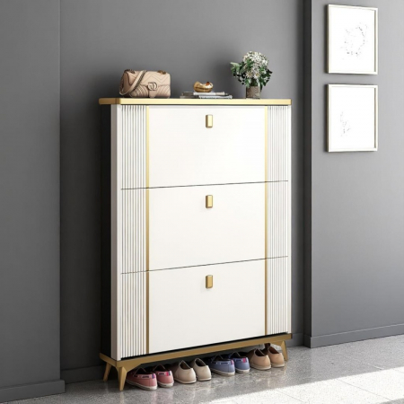 Pantofar 602 MDF White 100x24x118cm [1]
