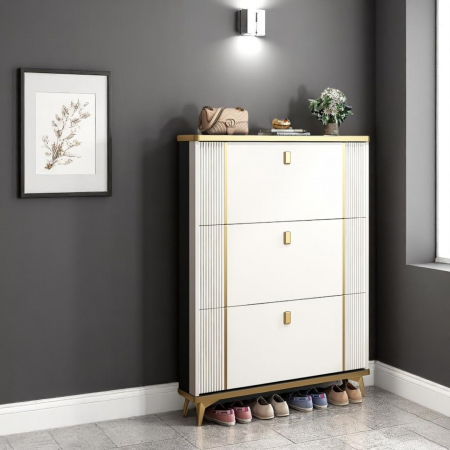 Pantofar 602 MDF White 100x24x118cm [2]