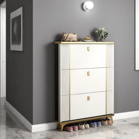 Pantofar 602 MDF White 100x24x118cm [3]