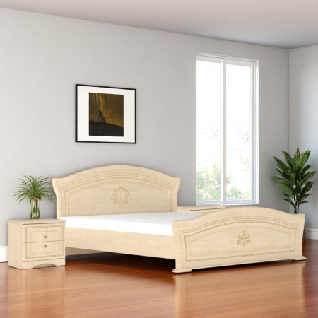 MOBILIER DORMITOR - Pat + 2 Noptiere Milano, Mesteacan