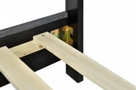 Pat tapitat Modern 120x200cm, cadru din lemn cu somiera fixa, culoare Gri [7]