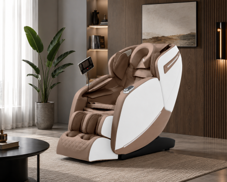 Scaun Masaj MP A062 Alb cu Cappuccino
