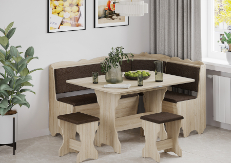 Coltare de Bucatarie - Set coltar Rodos  masa extensibila si 2 tabureti Sonoma Balaton