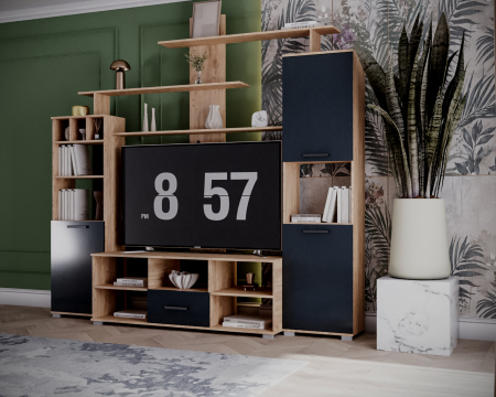 Set living Geo , 247x45x210 cm, stejar k003 / antracit [2]