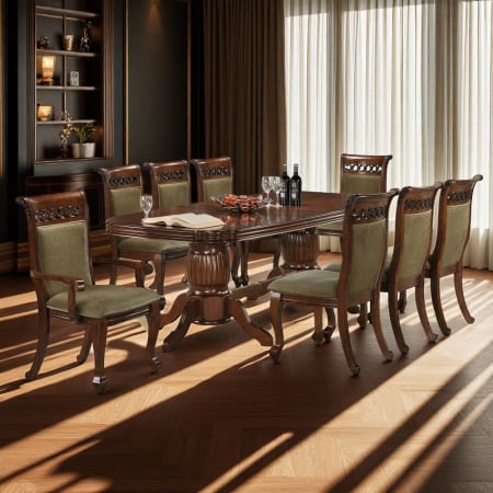 MOBILIER LIVING - Set masa AC3269T + 8 Scaune, Antique Cherry