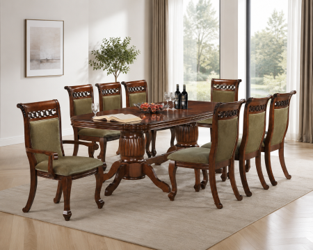 Mese si Scaune - Set masa AC3269T cu 8 Scaune  Antique Cherry