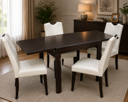 Mese si Scaune - Set masă Kors cu 4 scaune 6002 Wenge Crem