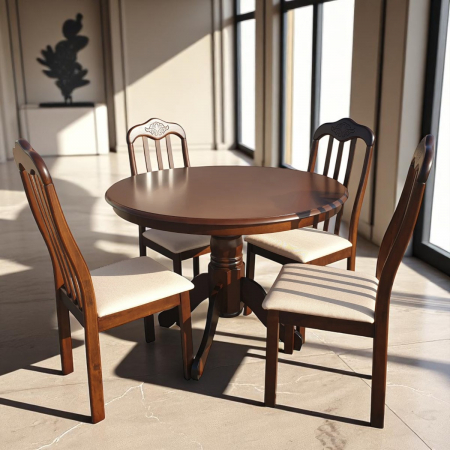 Set Masa RH7066T + 4 Scaune 559C,101x101x78 cm, Dirty Oak [0]