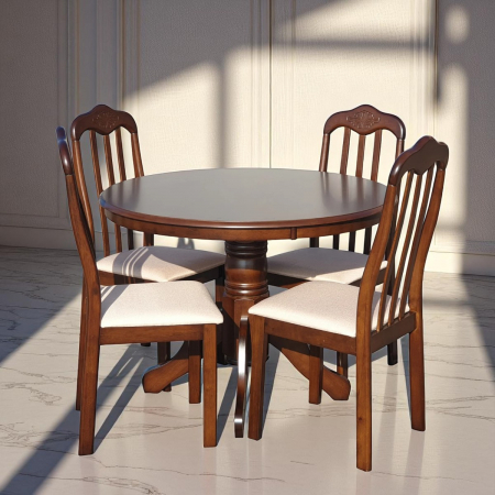 Set Masa RH7066T + 4 Scaune 559C,101x101x78 cm, Dirty Oak [1]