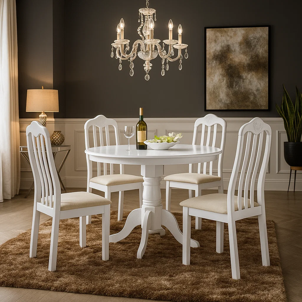 Set Masa RH7066T + 4 Scaune 559C, 101x101x78 cm, White [0]