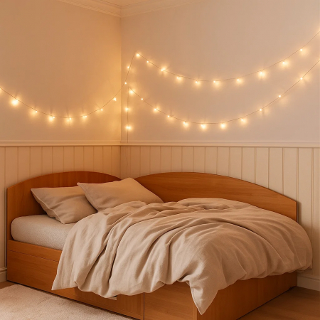 MOBILIER DORMITOR - Set Pat Colt 160 + Saltea MR Poket, Cires