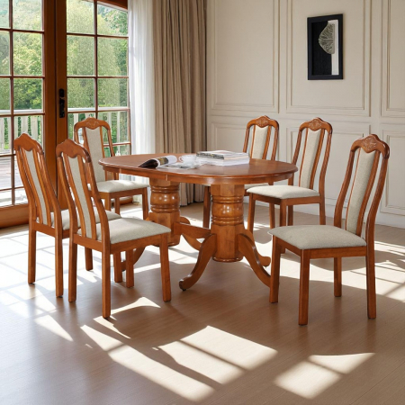 Mese - Set RH7017T+6RH558C RH Oak,150x90x76 cm