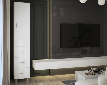 MOBILIER BAIE - Soldat 35 1U/3S, 35x35x180 cm, Alb