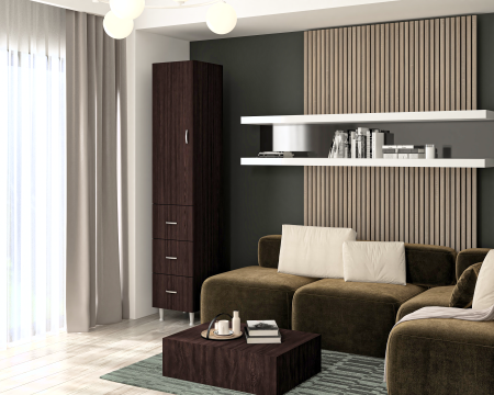 MOBILIER BAIE - Soldat 35X35X180cm, 1U-3S Wenge