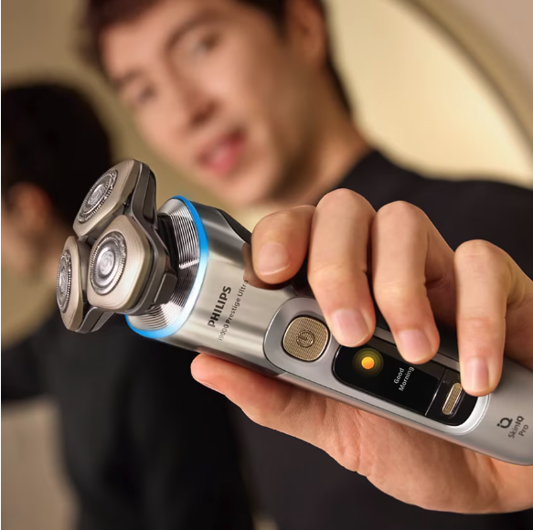 Aparat electric de barbierit PHILIPS i9000 Prestige Ultra XP9404/31, tehnologie SkinIQ Pro, autonomie 60 min, senzor presiune&cadran LED pt ghidaj, afisaj color, 5 moduri functionare, statie igienizar [4]