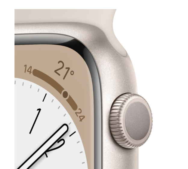Apple Watch 8, GPS, Carcasa Starlight Aluminium 45mm, Starlight Sport Band [3]