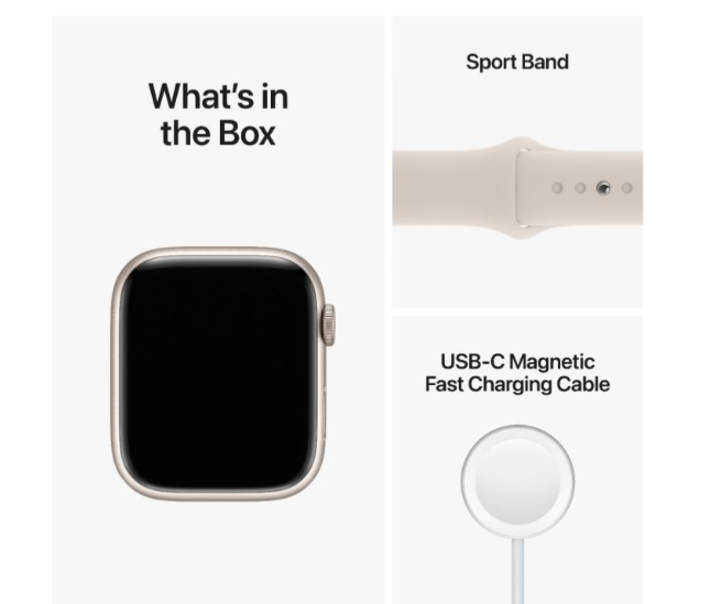 Apple Watch 8, GPS, Carcasa Starlight Aluminium 45mm, Starlight Sport Band [5]
