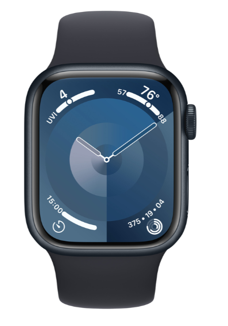 Apple Watch 9, GPS, Carcasa Midnight Aluminium 41mm, Midnight Sport Band - S/M [2]