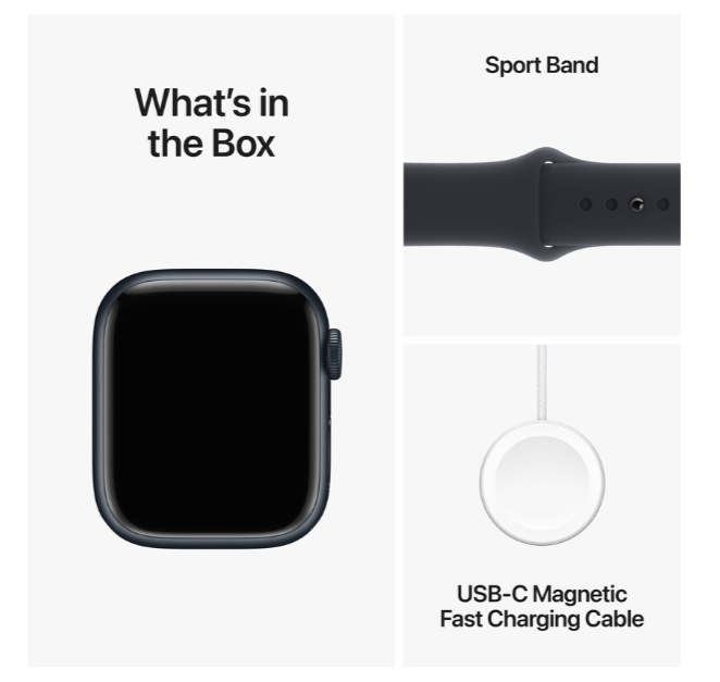 Apple Watch 9, GPS, Carcasa Midnight Aluminium 41mm, Midnight Sport Band - S/M [6]